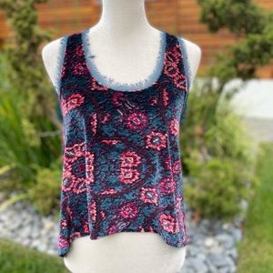 Exote racerback tank velvet floral tank top S